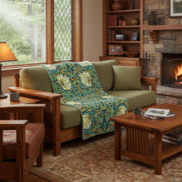 ウィリアム・モリスパーペネルミッションスタイル フリースブランケット