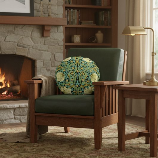 ウィリアム・モリスパーペネルミッションスタイル ラウンドクッション