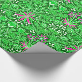 ウィリアム・モリスヒヤシンスプリントライム&エメラルドグリーン ラッピングペーパー (角)