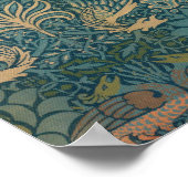 ウィリアム・モリスピーコックアンドドラゴンテキスタイルデザイン ポスター (角)