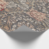 ウィリアム*モリスピーコックフローラピーチグリーン ラッピングペーパー (角)