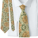 ウィリアム*モリスピーチグリーンフローラ ネクタイ<br><div class="desc">William * Morris Peach緑のフローラネックタイ19世紀最高のの壁紙のWilliam Morrisのアーティスト。織物1887</div>