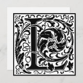 ウィリアム・モリスフローラアルファベット文字L 招待状 (正面/裏面)