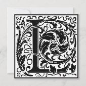 ウィリアム・モリスフローラアルファベット文字L 招待状 (正面)