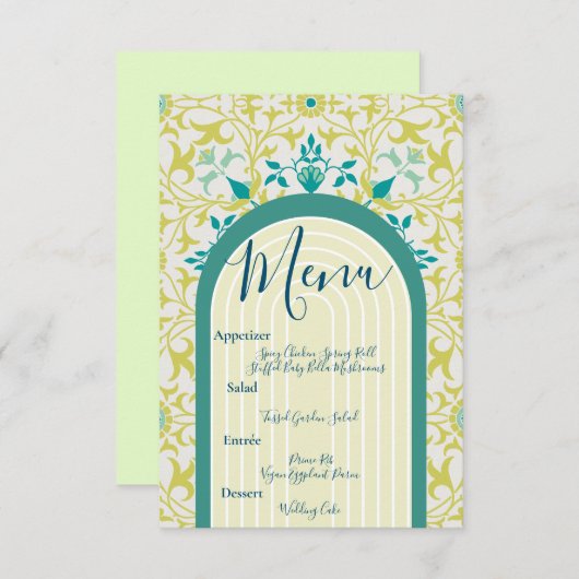 ウィリアム・モリスフローラアールデコアールヌーボー エンクロージャーカード (正面/裏面)