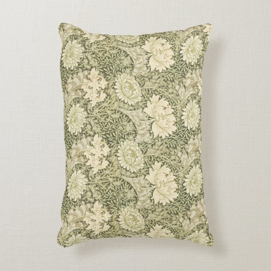 ウィリアム・モリスフローラエレガンス金ゴールド&グリーン アクセントクッション (正面(垂直))