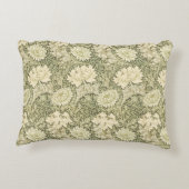 ウィリアム・モリスフローラエレガンス金ゴールド&グリーン アクセントクッション (裏面)