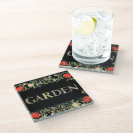 ウィリアム・モリスフローラガーデンモットアンドフレーム ガラスコースター