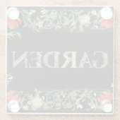 ウィリアム・モリスフローラガーデンモットアンドフレーム ガラスコースター (裏面)