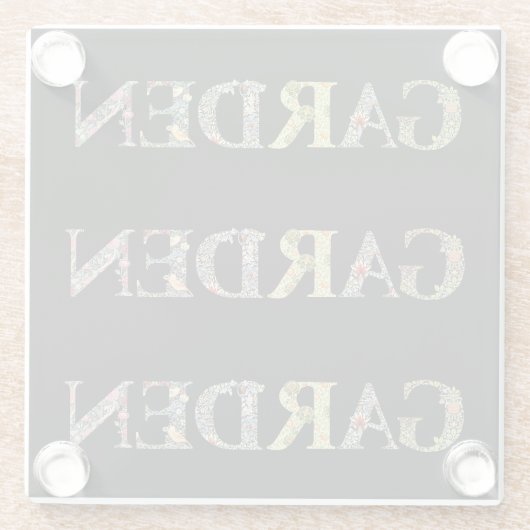 ウィリアム・モリスフローラガーデンモットアンドフレーム ガラスコースター (裏面)