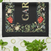 ウィリアム・モリスフローラガーデンモットアンドフレーム キッチンタオル (折り畳み)