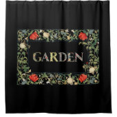 ウィリアム・モリスフローラガーデンモットアンドフレーム シャワーカーテン (正面)