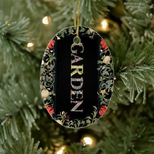 ウィリアム・モリスフローラガーデンモットアンドフレーム セラミックオーナメント (ツリー)