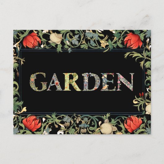 ウィリアム・モリスフローラガーデンモットアンドフレーム ポストカード (正面)