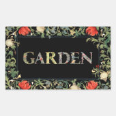 ウィリアム・モリスフローラガーデンモットアンドフレーム 長方形シール (正面)