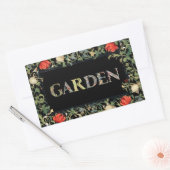 ウィリアム・モリスフローラガーデンモットアンドフレーム 長方形シール (封筒)