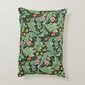 ウィリアム・モリスフローラフラワーカーネーションピンク・グリーン アクセントクッション (裏面(縦))