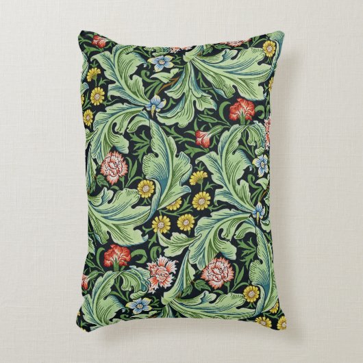 ウィリアム・モリスフローラフラワーカーネーションピンク・グリーン アクセントクッション (正面(垂直))