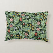 ウィリアム・モリスフローラフラワーカーネーションピンク・グリーン アクセントクッション (裏面)