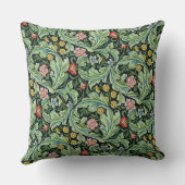 ウィリアム・モリスフローラフラワーカーネーションピンク・グリーン クッション (裏面)