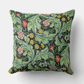 ウィリアム・モリスフローラフラワーカーネーションピンク・グリーン クッション (正面)