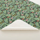 ウィリアム・モリスフローラフラワーカーネーションピンク・グリーン シェルパブランケット (3/4)