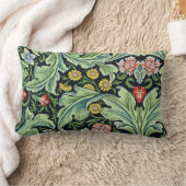 ウィリアム・モリスフローラフラワーカーネーションピンク・グリーン ランバークッション (ブランケット)