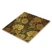 ウィリアム・モリスブラックアンド金ゴールドフローラ タイル (側面)