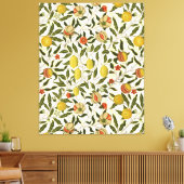 ウィリアム・モリスポメグラナートレモンヴィンテージパターン キャンバスプリント (インサイチュ (リビング))