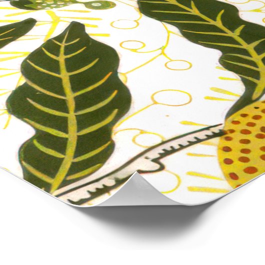 ウィリアム・モリスポメグラナートレモンヴィンテージパターン ポスター (角)