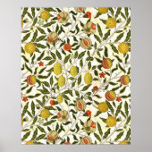 ウィリアム・モリスポメグラナートレモンヴィンテージパターン ポスター (正面)