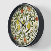 ウィリアム・モリスポメグラナートレモンヴィンテージパターン 壁時計 (傾斜)