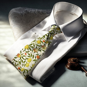 ウィリアム・モリスポメグラナートレモン黄色の果実 ネクタイ