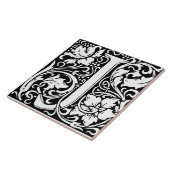 ウィリアム・モリスモノグラムのアールヌーボー手紙J タイル (側面)