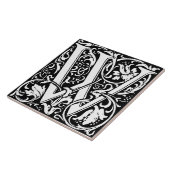 ウィリアム・モリスモノグラムのアールヌーボー手紙W タイル (側面)