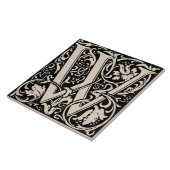 ウィリアム・モリスモノグラムのアールヌーボー手紙W タイル (側面)