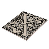 ウィリアム・モリスモノグラムのアールヌーボー手紙X タイル (側面)