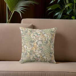 ウィリアム*モリスラビットウルフピーコク離れスピーチ クッション