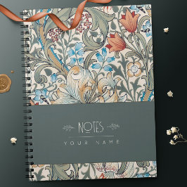 ウィリアム・モリスリリーアールヌーボーフローラルパターンなし ノートブック