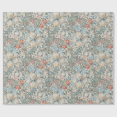 ウィリアム・モリスリリーアールヌーボーフローラルパターンラ ラッピングペーパー (フラット)