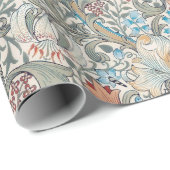 ウィリアム・モリスリリーアールヌーボーフローラルパターンラ ラッピングペーパー (ロールコーナー)