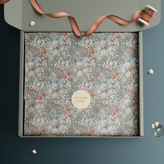 ウィリアム・モリスリリーアールヌーボーフローラルパターンラ ラッピングペーパー