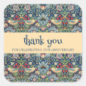 ウィリアム・モリスヴィンテージイチゴ泥棒 スクエアシール (正面)