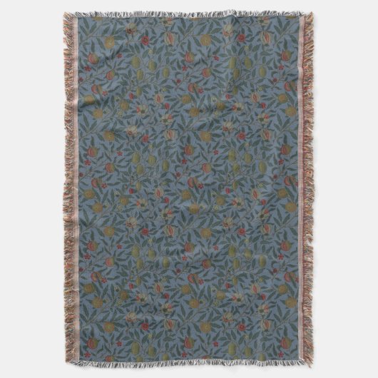 ウィリアム・モリスヴィンテージザクロ柄 スローブランケット (正面縦)