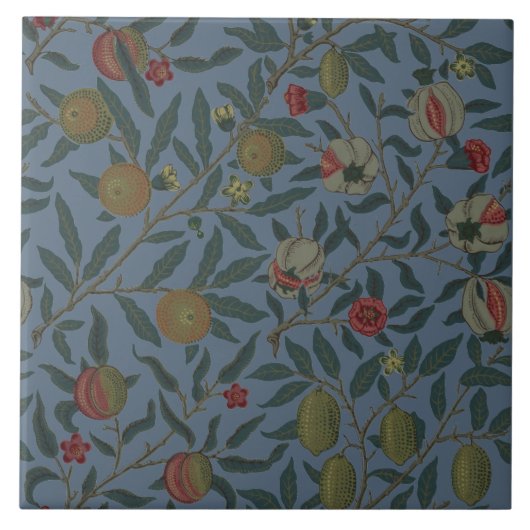 ウィリアム・モリスヴィンテージザクロ柄 タイル (正面)