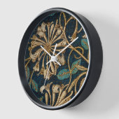 ウィリアム・モリスヴィンテージハニーサックルパターン 壁時計 (傾斜)