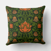 ウィリアム・モリスヴィンテージフローラバイオレットとオダマキ（植物） クッション (裏面)