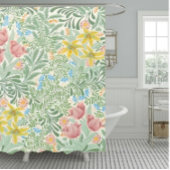 ウィリアム・モリスヴィンテージフローラルパターン シャワーカーテン