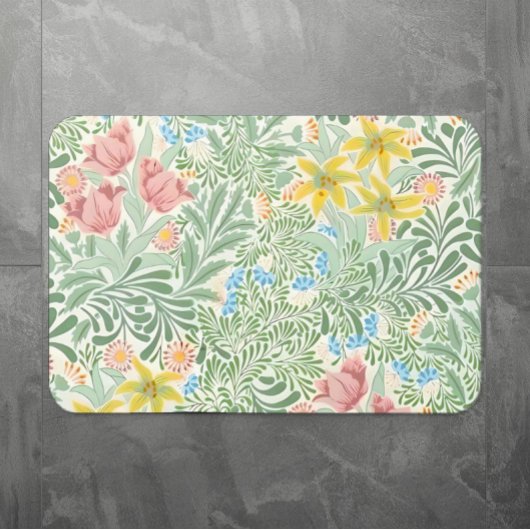 ウィリアム・モリスヴィンテージフローラルパターン バスマット