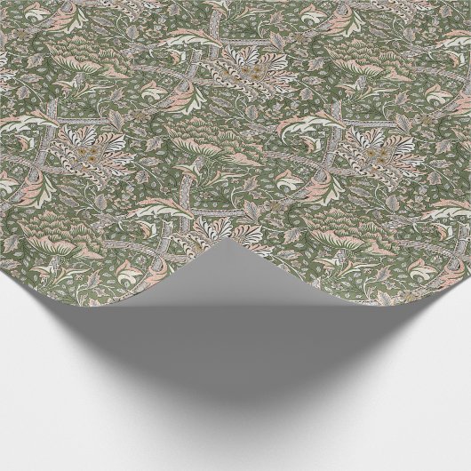ウィリアム・モリスヴィンテージ枯れ花の葉 ラッピングペーパー (角)